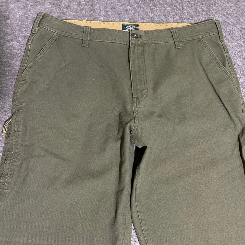 GH Bass & Co Mens Canvas Work Pants Olive Green 40x29 Straight Leg Utility